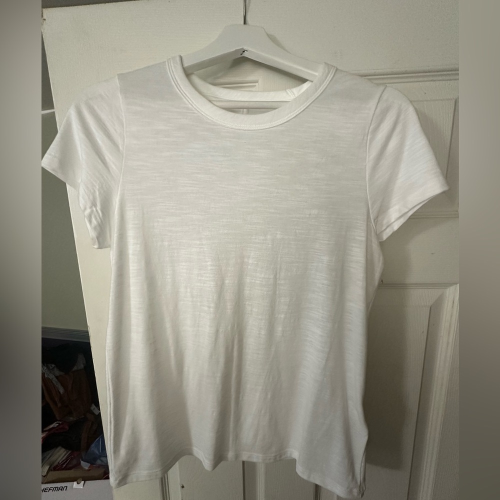 Banana Republic Cozy Slub T-Shirt Women’s MED White Short Sleeve Soft Tee -NWT